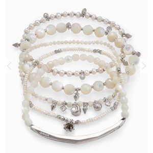 Kendra Scott Supak Beaded Bracelet Set In Silver